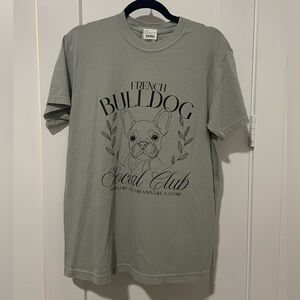 NWT Comfort Colors French Bulldog Tee - Bay Green - M